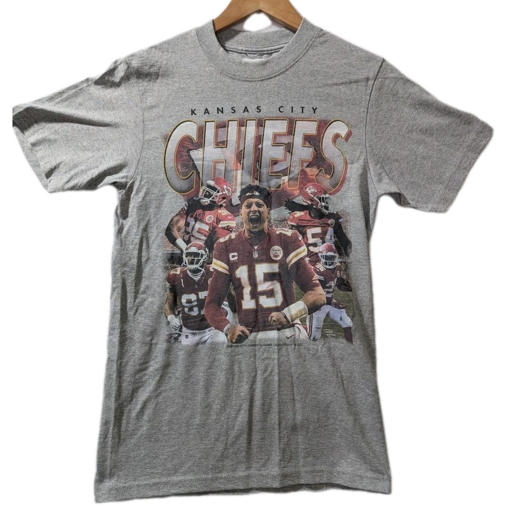 Kansas City‎ Chiefs Patrick Mahomes 15 Graphic Tee Gray T-Shirt Game Changer S